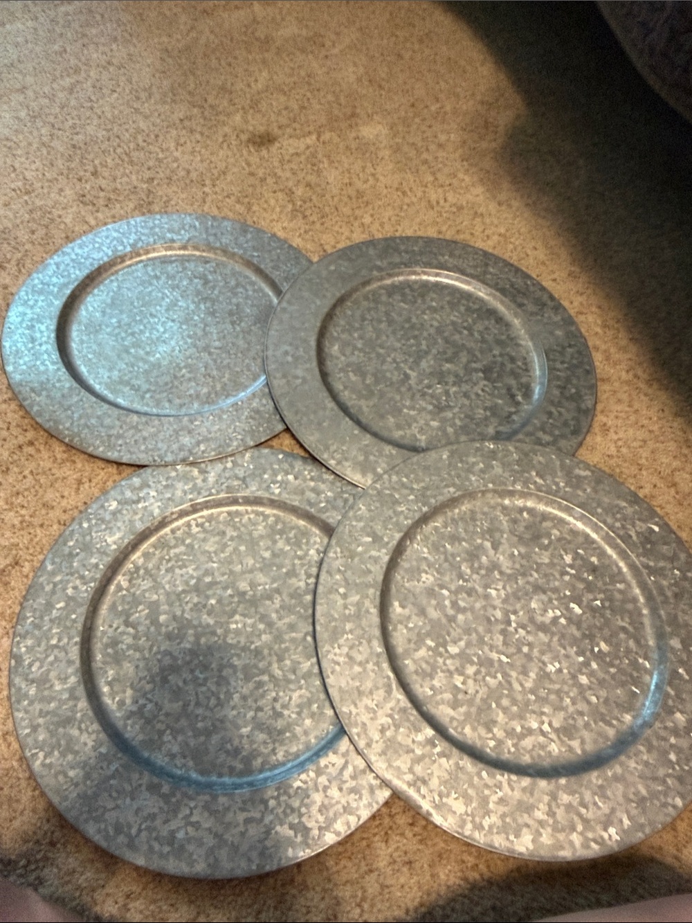 Southern Living At Home Galvanized Silver Charger Plates - Set of 4